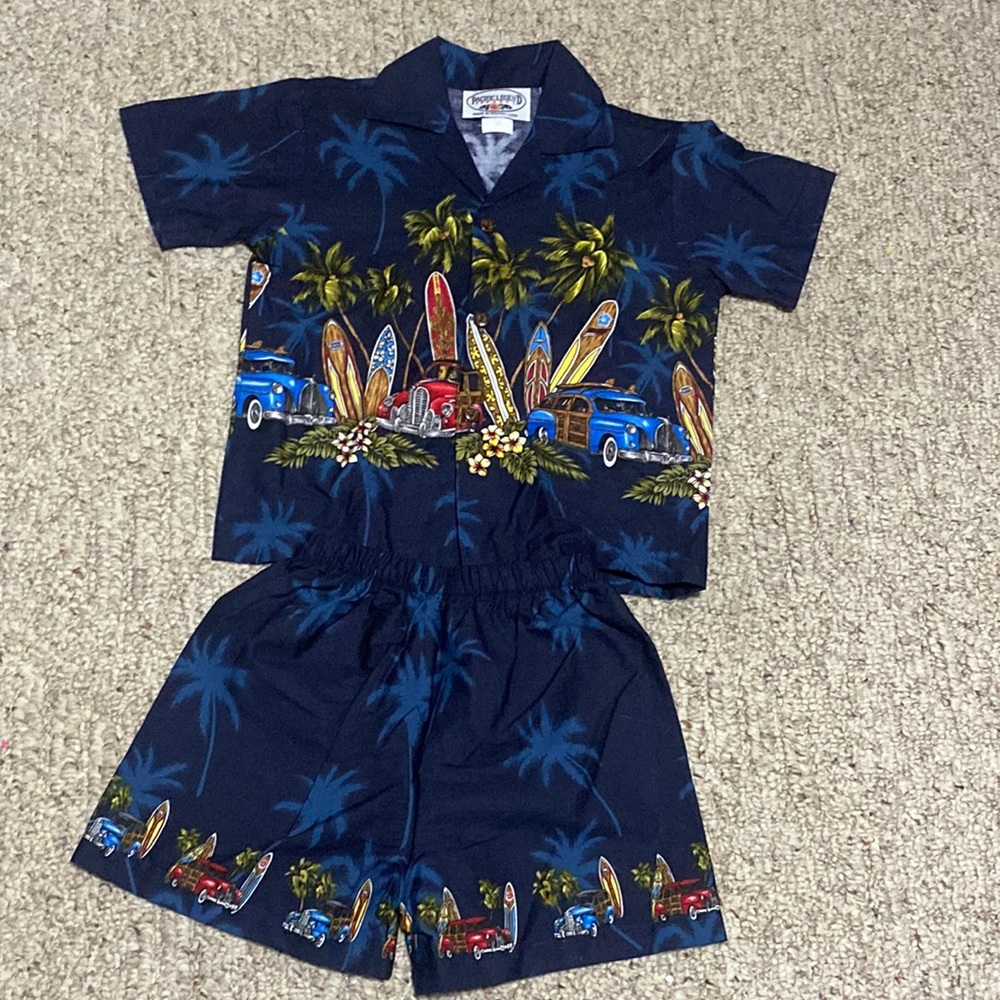 Pacific Legend Apparel Hawaiian Shirt and Shorts Set Size 4t - Picture 2 of 8